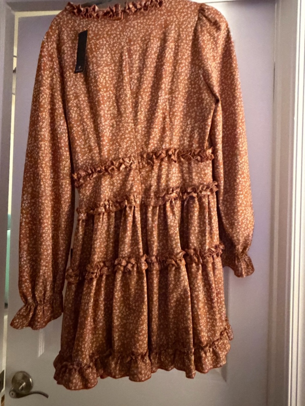 NWT Lulu’s Admire You Orange Floral Boho Mini Dress - Picture 4 of 7
